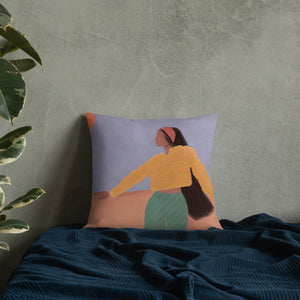 “ When the Sun Interrupts the Moon” Premium Pillow