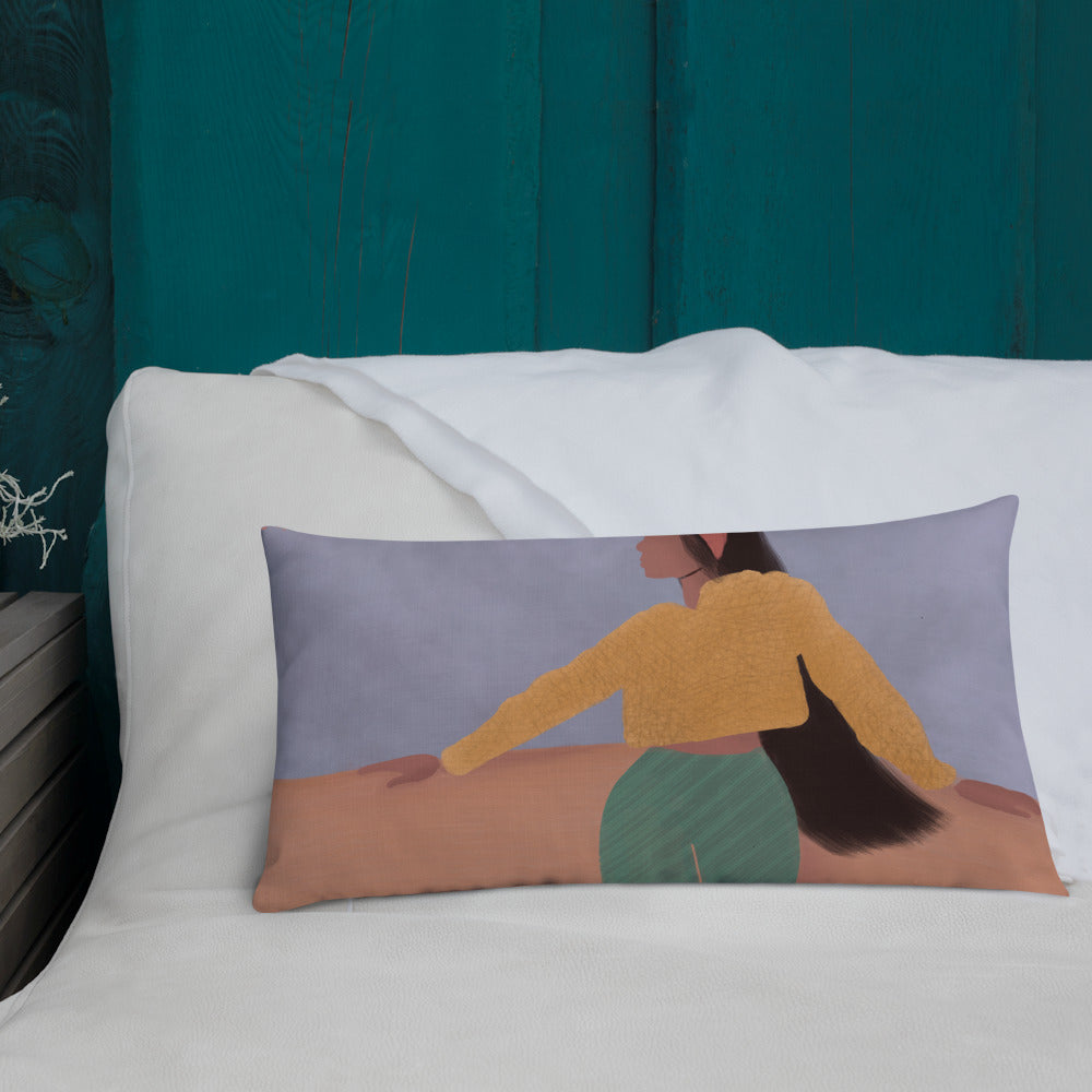 “ When the Sun Interrupts the Moon” Premium Pillow