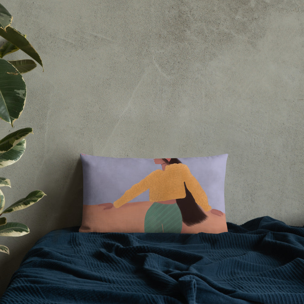 “ When the Sun Interrupts the Moon” Premium Pillow