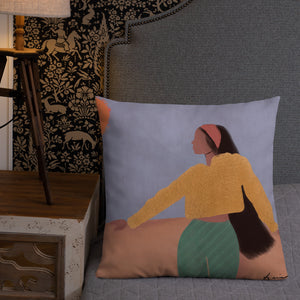 “ When the Sun Interrupts the Moon” Premium Pillow