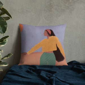 “ When the Sun Interrupts the Moon” Premium Pillow