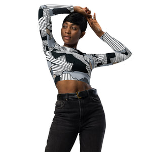 Recycled long-sleeve crop top