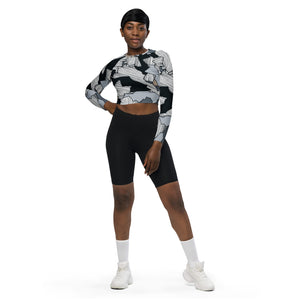 Recycled long-sleeve crop top