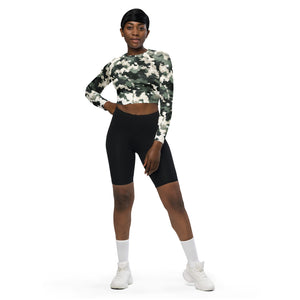 Recycled long-sleeve crop top