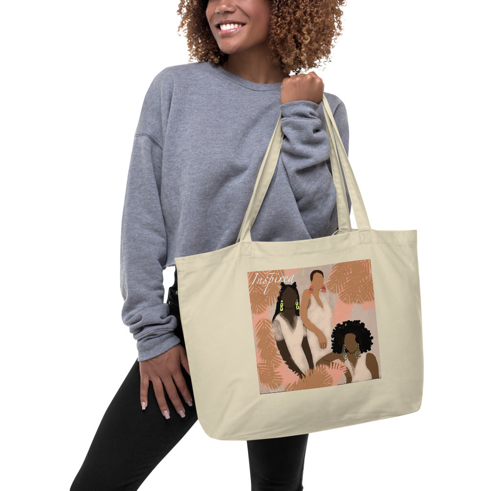 "Inspired" Large organic tote bag